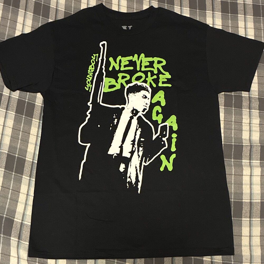 Vlone x NBA YoungBoy Never Broke Again Black T-Shirt Size M Brand new